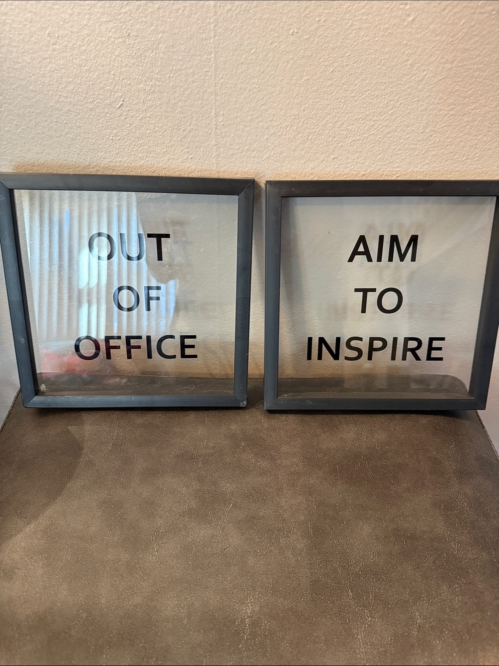 Source Unknown Black and Clear Inspirational Office Signs - Set of 2